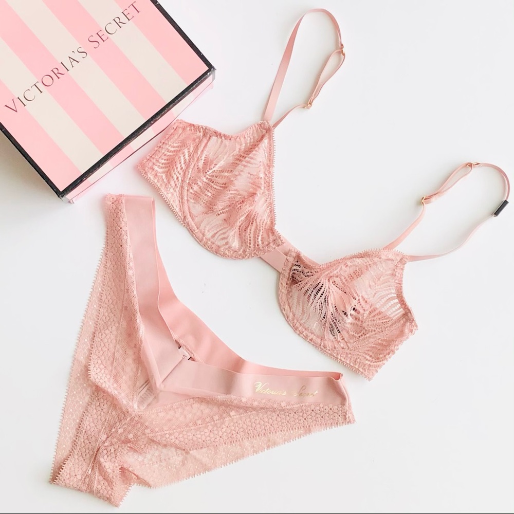 34B SMALL Victoria’s Secret pink bra set